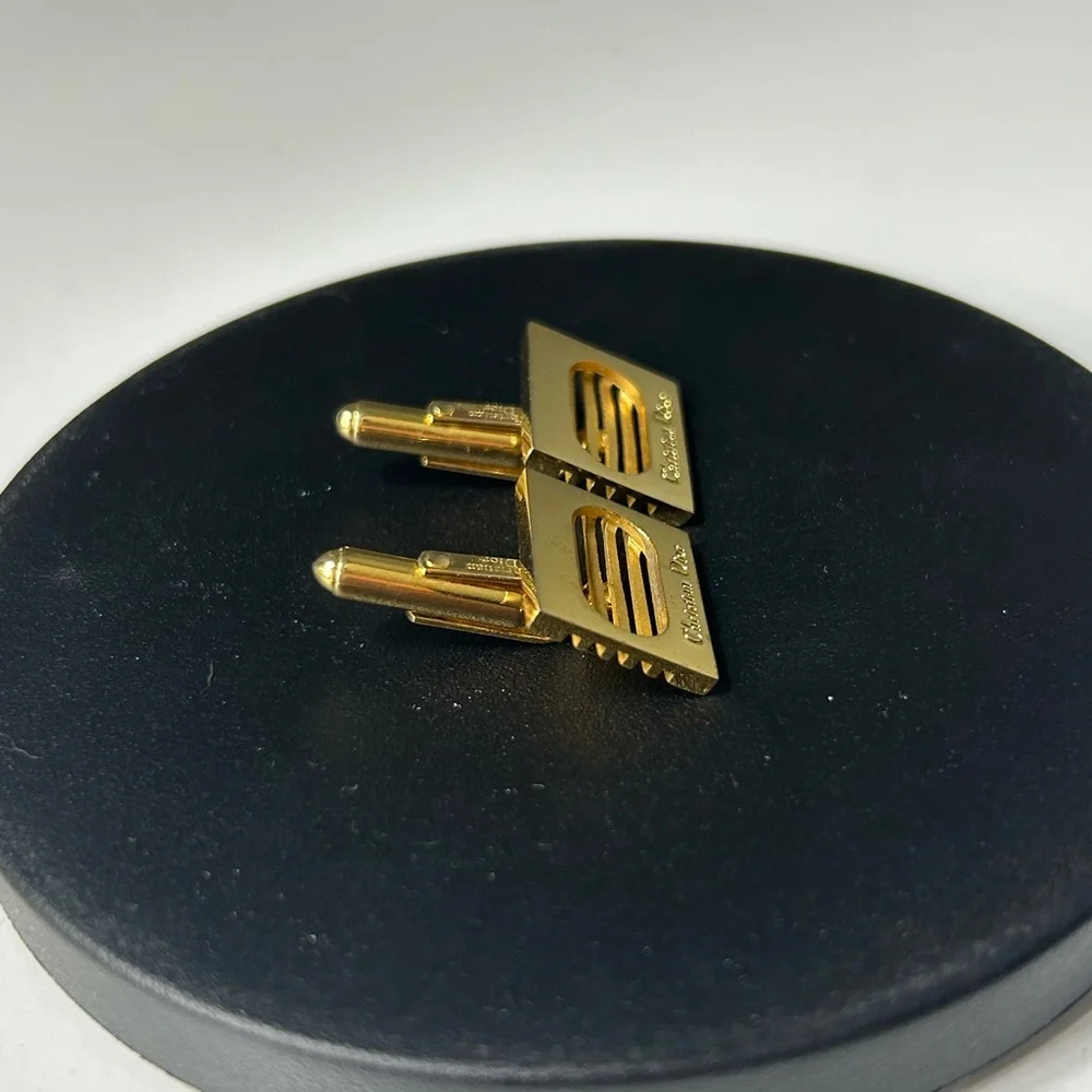 Vintage Christian Dior Gold Tone Cufflinks Set